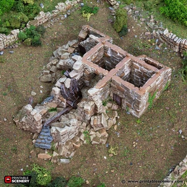 Tabletop Terrain Ruins Ruined French Mausoleum - Country & King - Fantasy Historical Ruins