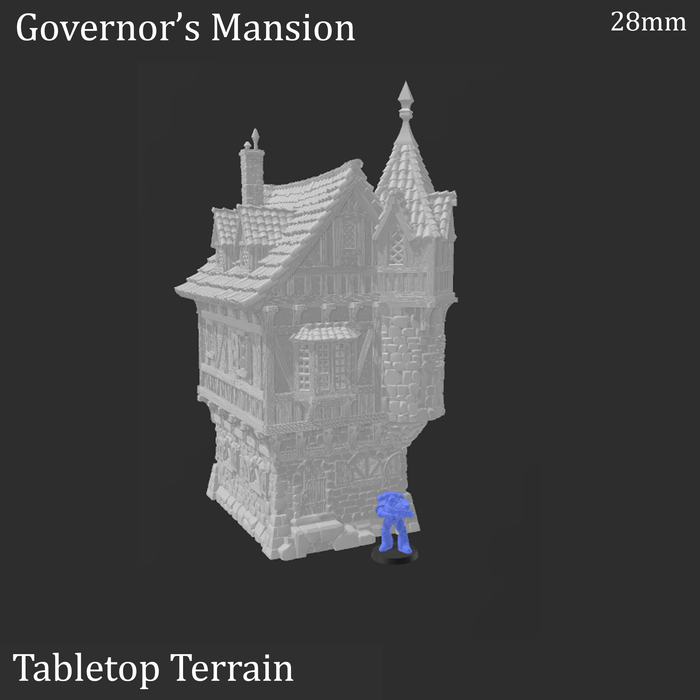 Tabletop Terrain Ruins Ruined Governor's Mansion - Fantasy Building Tabletop Terrain