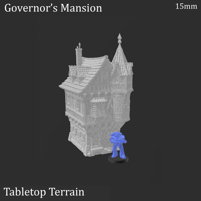 Tabletop Terrain Ruins Ruined Governor's Mansion - Fantasy Building Tabletop Terrain