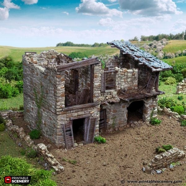 Tabletop Terrain Ruins Ruined King Stables - Country & King - Fantasy Historical Building