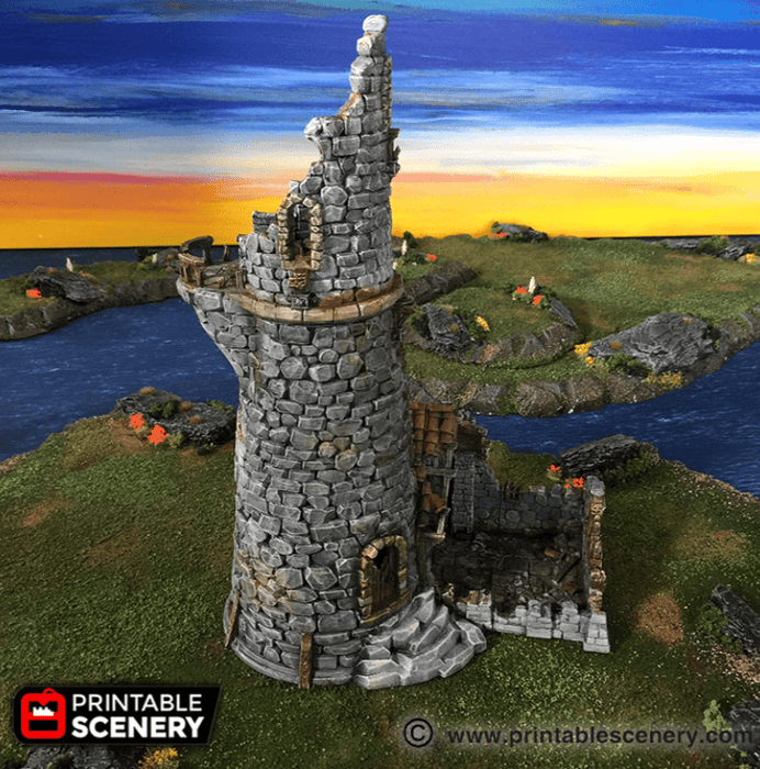 Tabletop Terrain Ruins Ruined Lighthouse - Fantasy Ruins