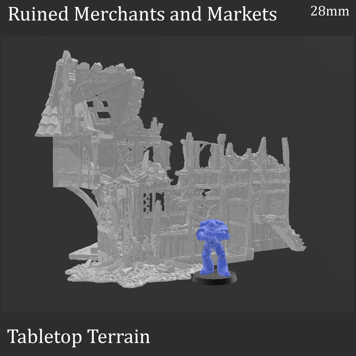 Tabletop Terrain Ruins Ruined Merchants & Markets - Fantasy Ruins Tabletop Terrain