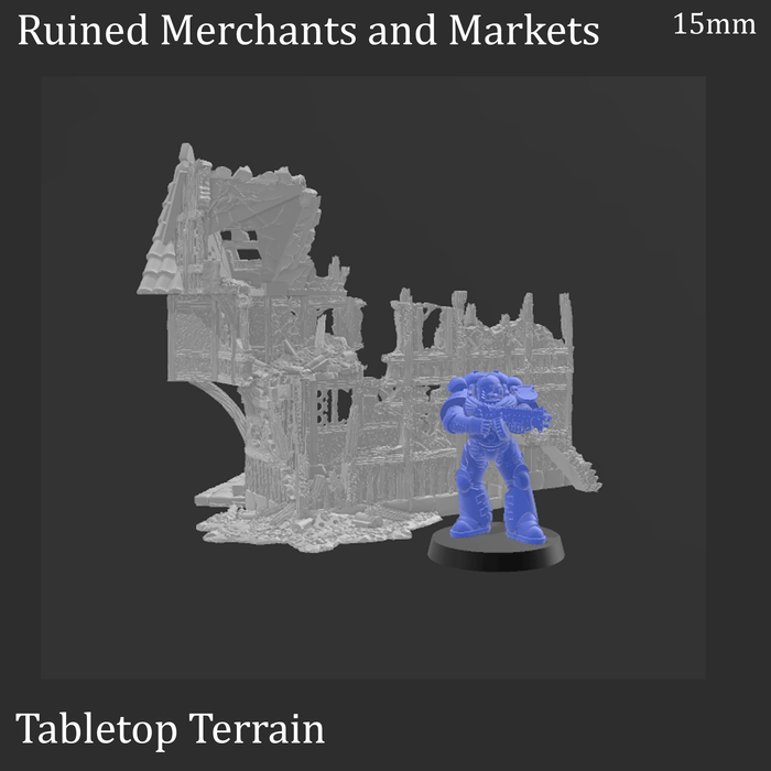 Tabletop Terrain Ruins Ruined Merchants & Markets - Fantasy Ruins Tabletop Terrain