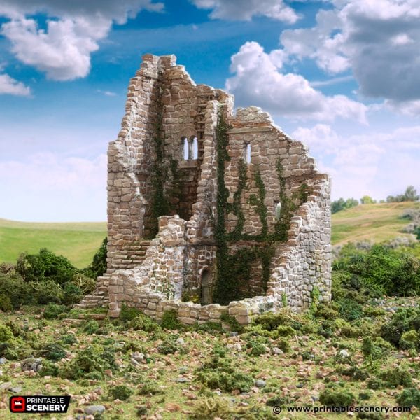 Tabletop Terrain Ruins Ruined Norman Stone Fort - Country & King - Fantasy Historical Ruins