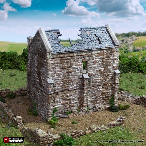 Tabletop Terrain Ruins Ruined Norman Stone Keep - Country & King - Fantasy Historical Ruins