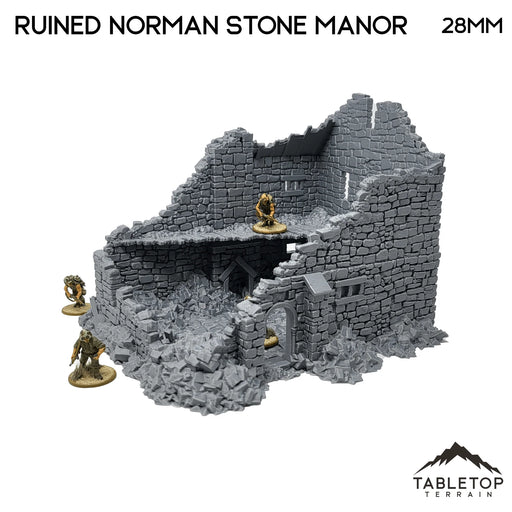 Tabletop Terrain Ruins Ruined Norman Stone Manor - Country & King - Fantasy Historical Ruins Tabletop Terrain