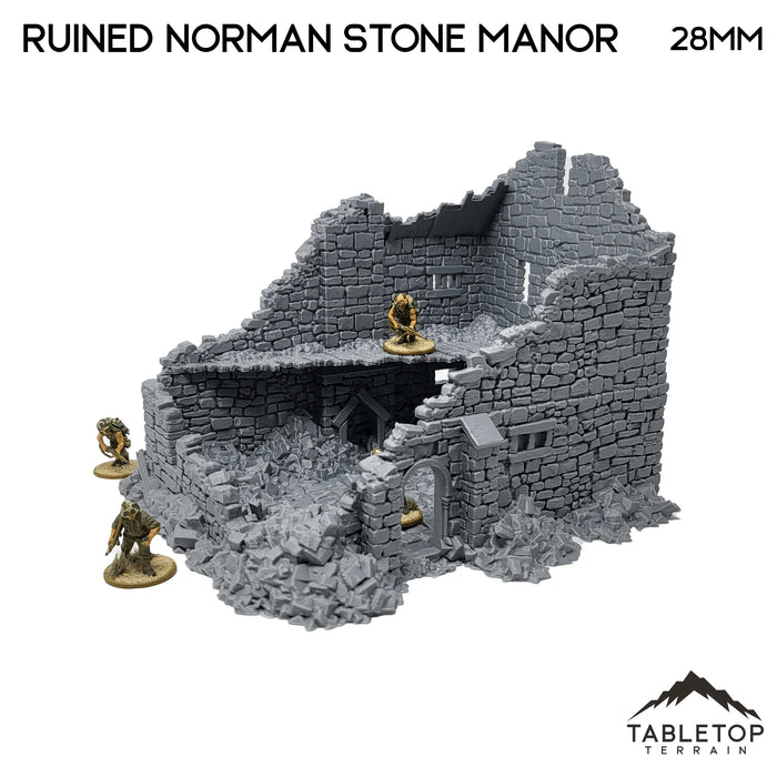 Tabletop Terrain Ruins Ruined Norman Stone Manor - Country & King - Fantasy Historical Ruins