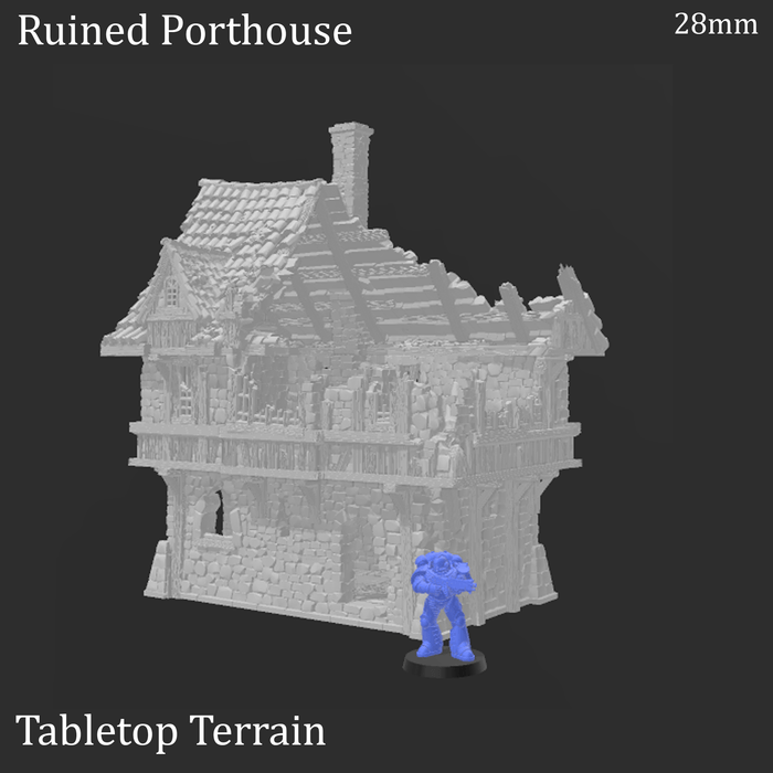 Tabletop Terrain Ruins Ruined Port House - Fantasy Ruins Tabletop Terrain