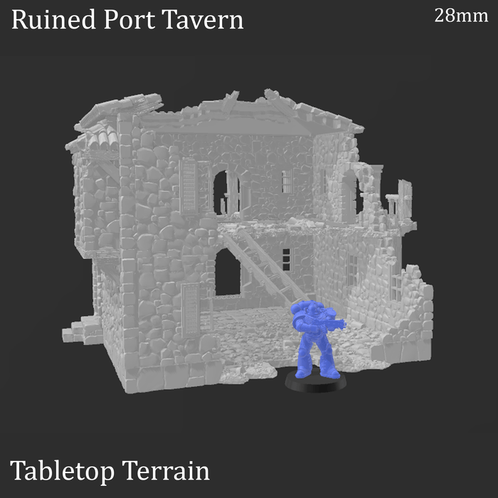 Tabletop Terrain Ruins Ruined Port Tavern - Fantasy Ruins Tabletop Terrain