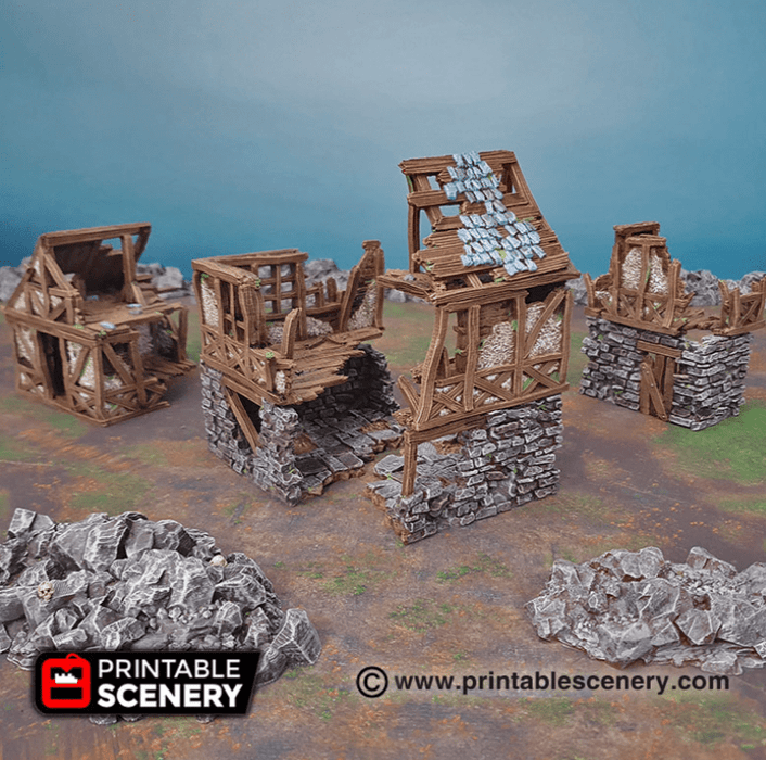 Tabletop Terrain Ruins Ruined Quarter- Fantasy Ruins