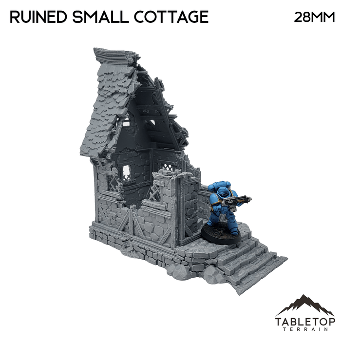 Tabletop Terrain Ruins Ruined Small Cottage - Fantasy Ruins