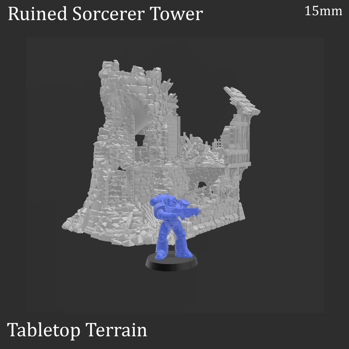 Tabletop Terrain Ruins Ruined Sorcerer's Tower - Fantasy Ruins