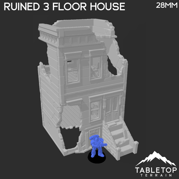 Tabletop Terrain Ruins Ruined Three Floor House - Marvel Crisis Protocol Ruins