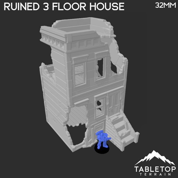 Tabletop Terrain Ruins Ruined Three Floor House - Marvel Crisis Protocol Ruins Tabletop Terrain