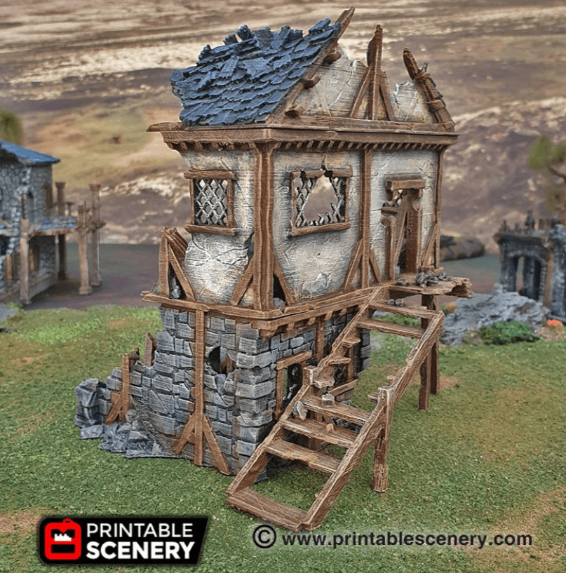 Tabletop Terrain Ruins Ruined Townhouse - Fantasy Ruins