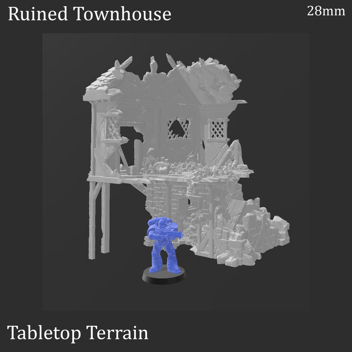 Tabletop Terrain Ruins Ruined Townhouse - Fantasy Ruins Tabletop Terrain