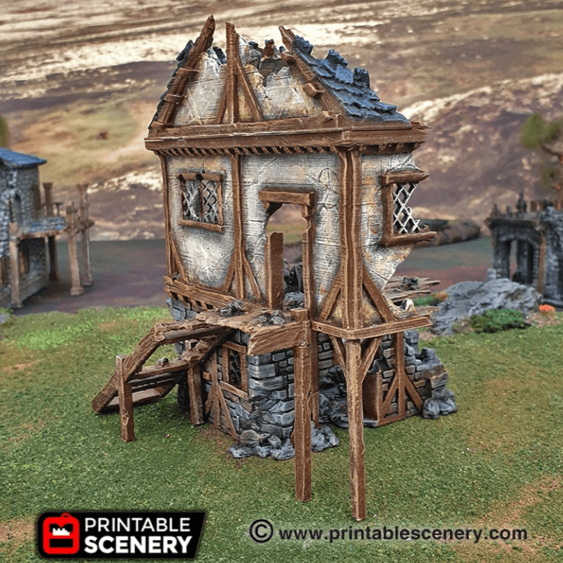 Tabletop Terrain Ruins Ruined Townhouse - Fantasy Ruins