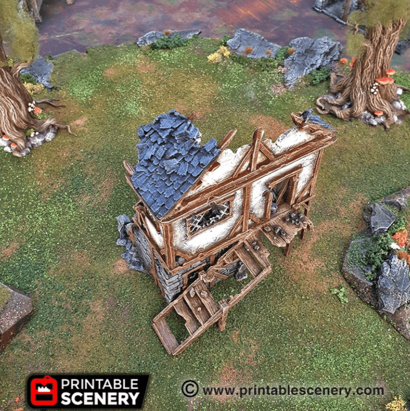 Tabletop Terrain Ruins Ruined Townhouse - Fantasy Ruins