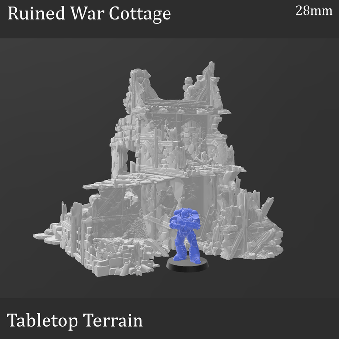 Tabletop Terrain Ruins Ruined War Cottage - Fantasy Ruins Tabletop Terrain