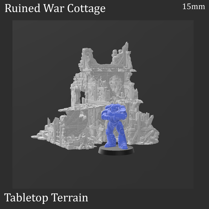 Tabletop Terrain Ruins Ruined War Cottage - Fantasy Ruins