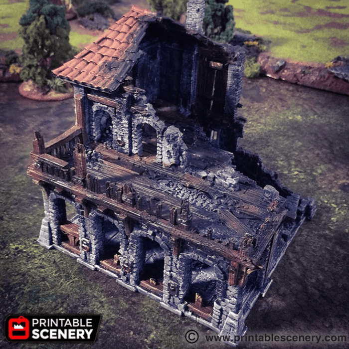 Tabletop Terrain Ruins Ruined Warehouse - Fantasy Ruins