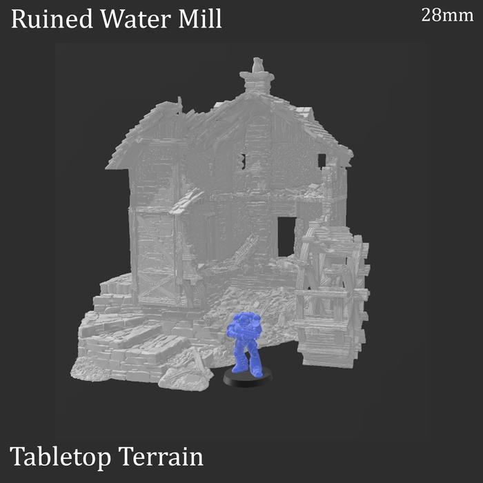 Tabletop Terrain Ruins Ruined Water Mill - Fantasy Ruins Tabletop Terrain