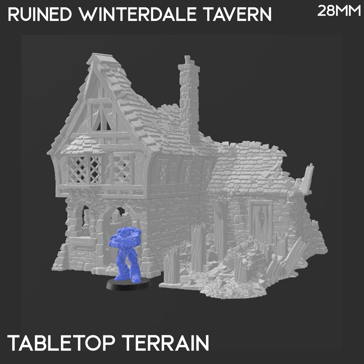 Tabletop Terrain Ruins Ruined Winterdale Tavern - Fantasy Building
