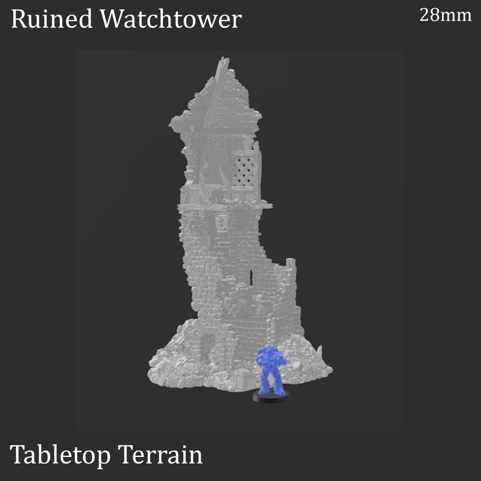 Tabletop Terrain Ruins Ruined Winterdale Watchtower - Fantasy Ruins
