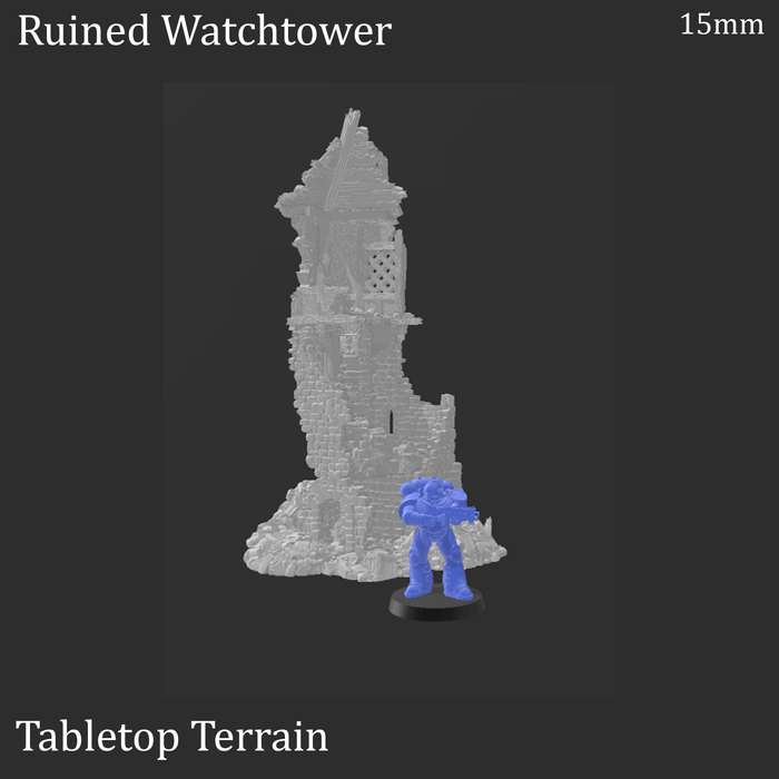 Tabletop Terrain Ruins Ruined Winterdale Watchtower - Fantasy Ruins