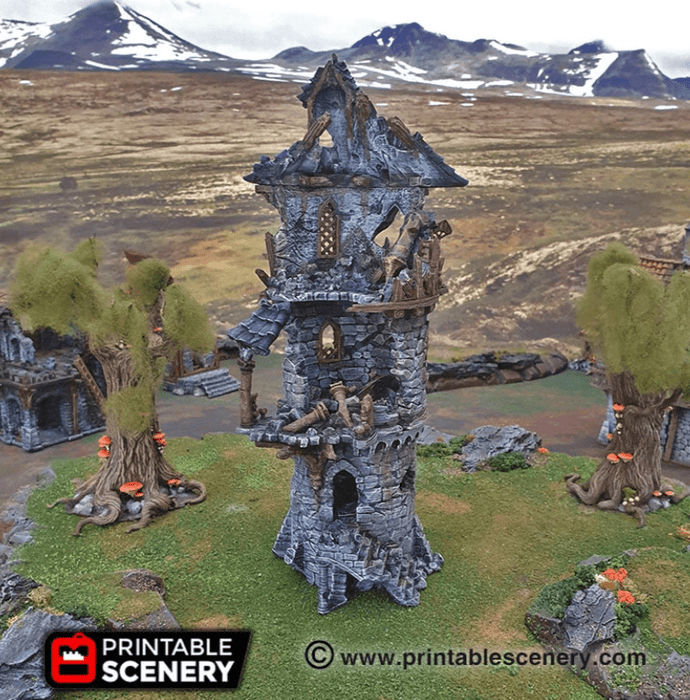 Tabletop Terrain Ruins Ruined Wizard Tower - Fantasy Ruins