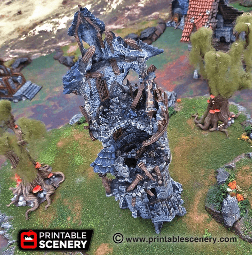 Ruined Wizard Tower - Fantasy Ruins – Tabletop Terrain