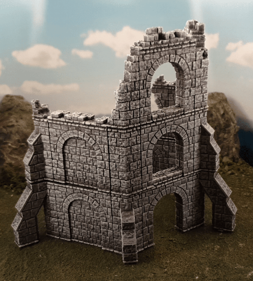 Tabletop Terrain Ruins Ulvheim Hexagonal Tower Ruins - Fantasy Ruin