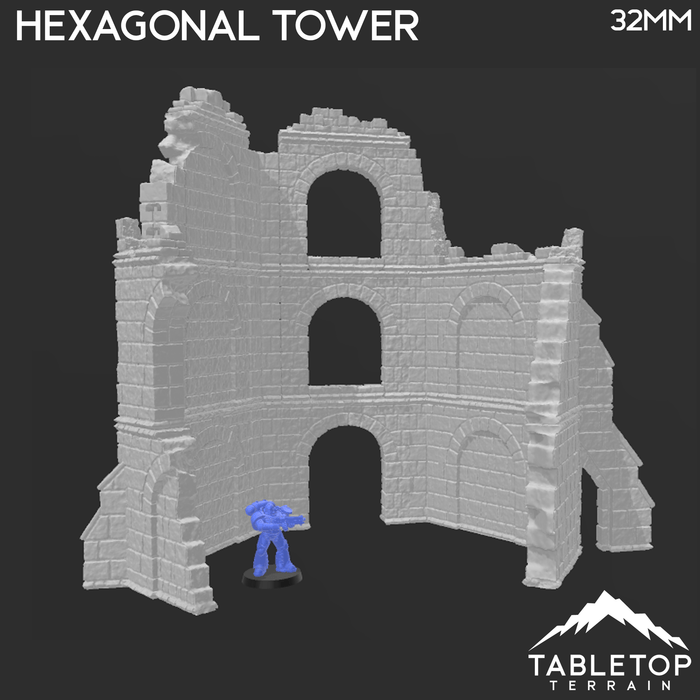 Tabletop Terrain Ruins Ulvheim Hexagonal Tower Ruins - Fantasy Ruin