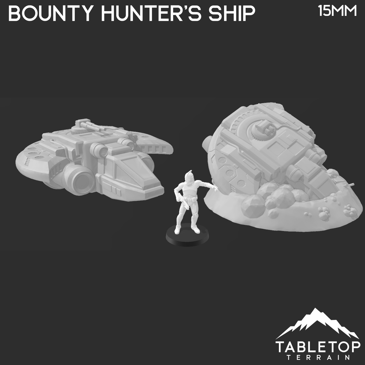 Tabletop Terrain Scatter Terrain Bounty Hunter's Ship / Crashed Ship - Star Wars Legion Terrain