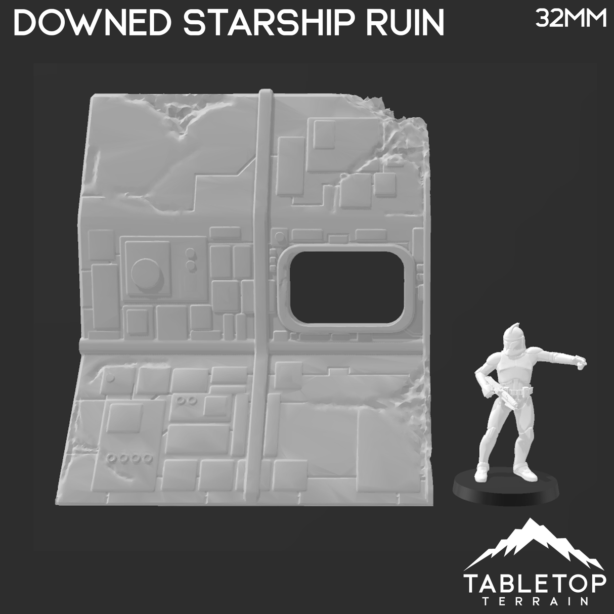 Tabletop Terrain Scatter Terrain Downed Starship LOS Blocking Terrain - Star Wars Legion Scatter Terrain