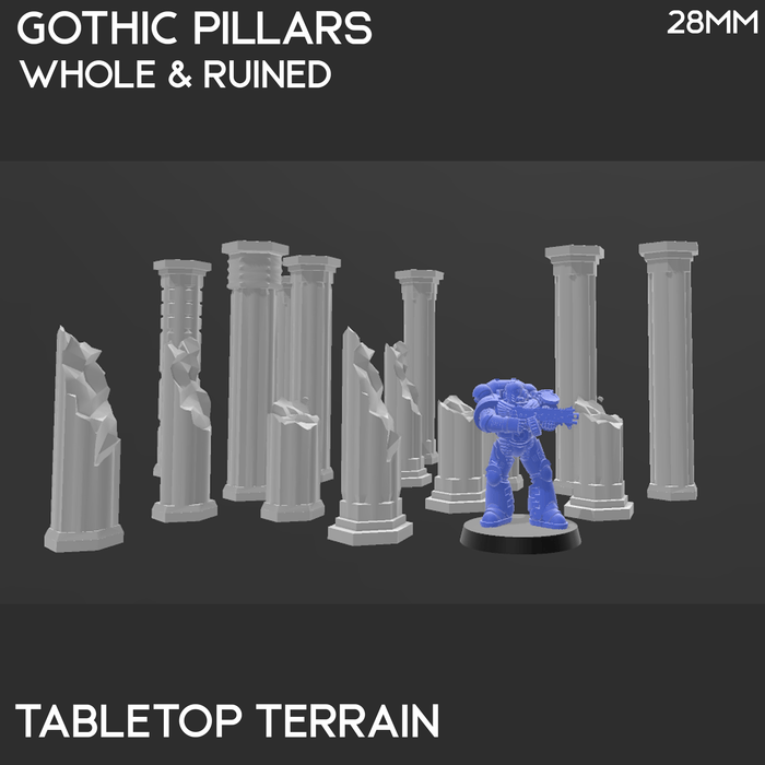 Tabletop Terrain Scatter Terrain Gothic Pillars  - Scatter Terrain Tabletop Terrain