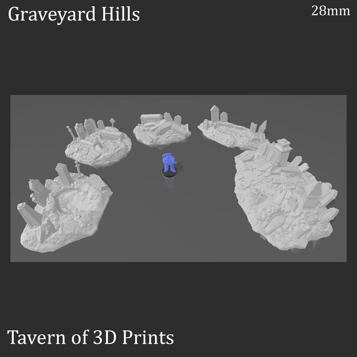 Tabletop Terrain Scatter Terrain Graveyard Hills - Fantasy Scatter Terrain Tabletop Terrain