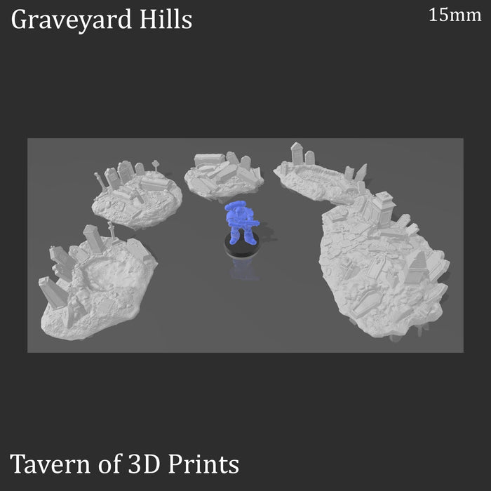 Tabletop Terrain Scatter Terrain Graveyard Hills - Fantasy Scatter Terrain