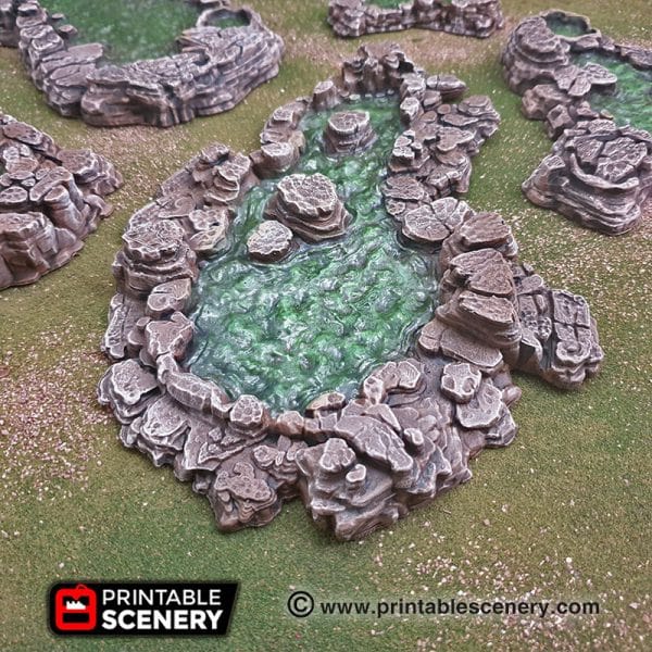 Tabletop Terrain Scatter Terrain Grotto Pools - Fantasy Scatter Terrain
