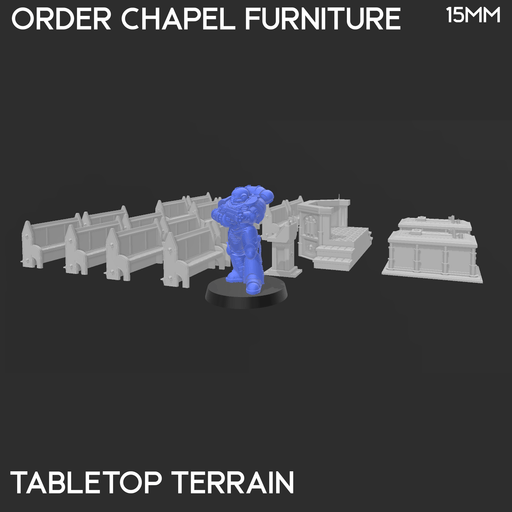 Tabletop Terrain Scatter Terrain Order Chapel Furniture Set - 40k Terrain