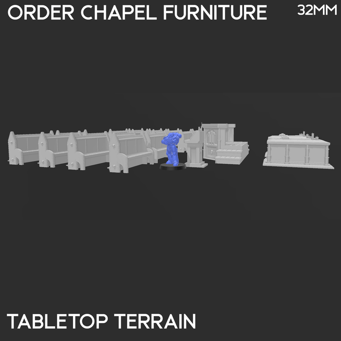 Tabletop Terrain Scatter Terrain Order Chapel Furniture Set - 40k Terrain Tabletop Terrain