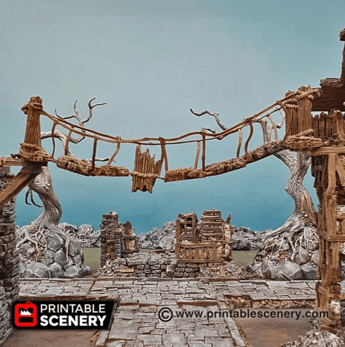 Tabletop Terrain Scatter Terrain Rope Bridge - Fantasy