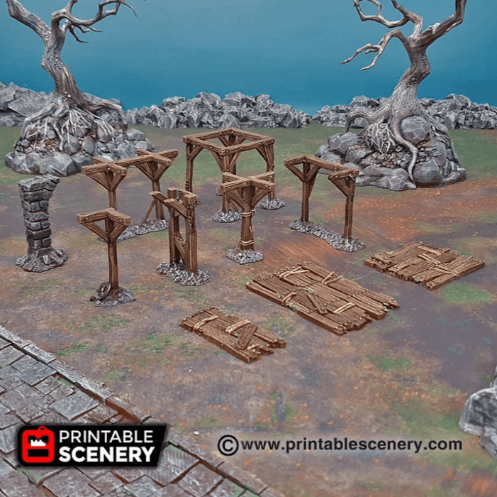 Tabletop Terrain Scatter Terrain Scaffolding and Support Columns - Scatter Terrain