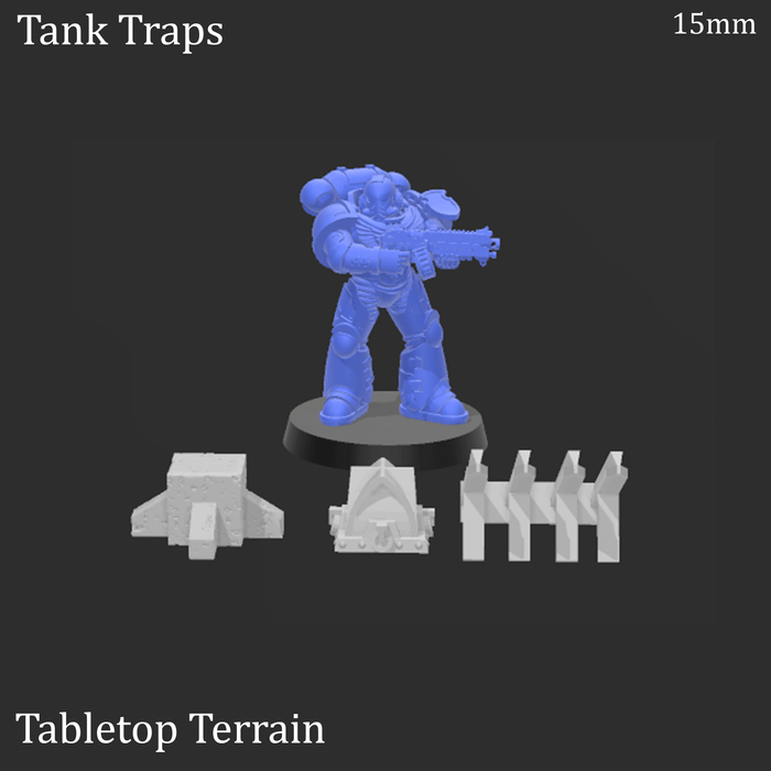 Tabletop Terrain Scatter Terrain Tank Traps - WWII Scatter Terrain Tabletop Terrain