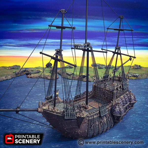 Tabletop Terrain Ship Black Ship - Pirate Ship