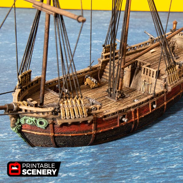 Tabletop Terrain Ship Brig - Pirate Ship