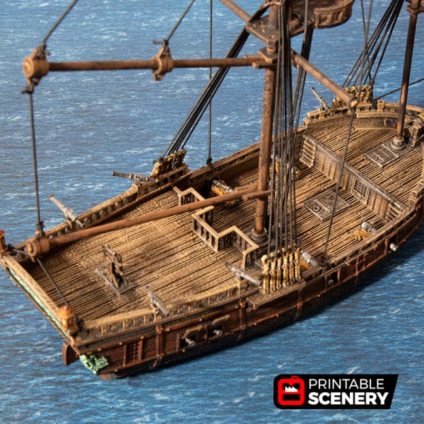 Tabletop Terrain Ship Brig - Pirate Ship
