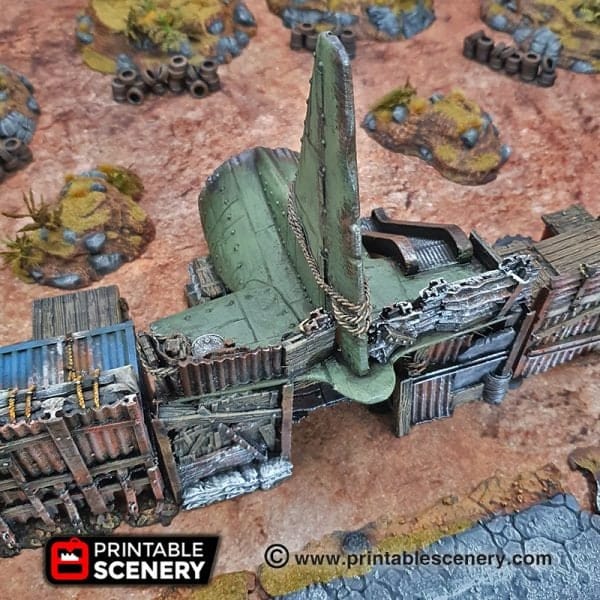 Tabletop Terrain Terrain Cargo Plane Rampart Entrance - Apocalyptic Terrain