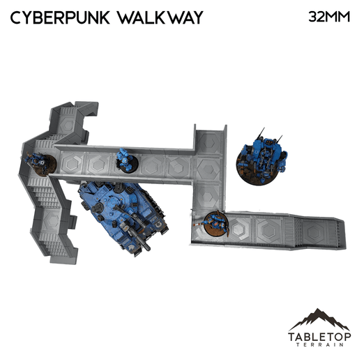 Tabletop Terrain Terrain Cyberpunk Walkway - Cyberpunk Terrain