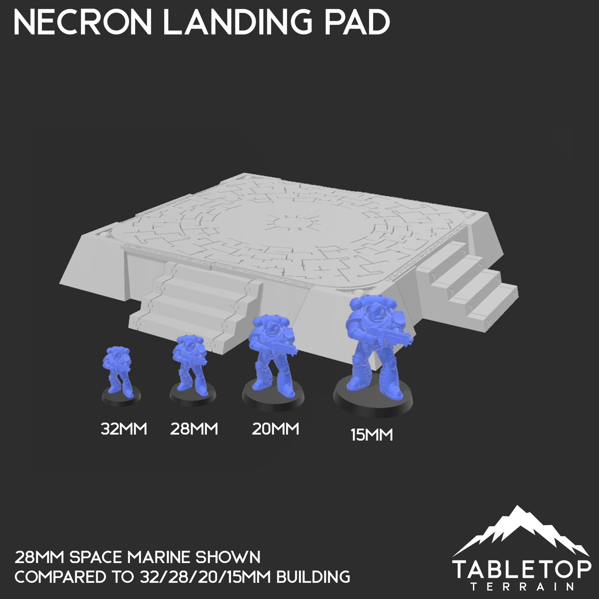 Tabletop Terrain Terrain Necron Landing Pad - 40k Necron Terrain